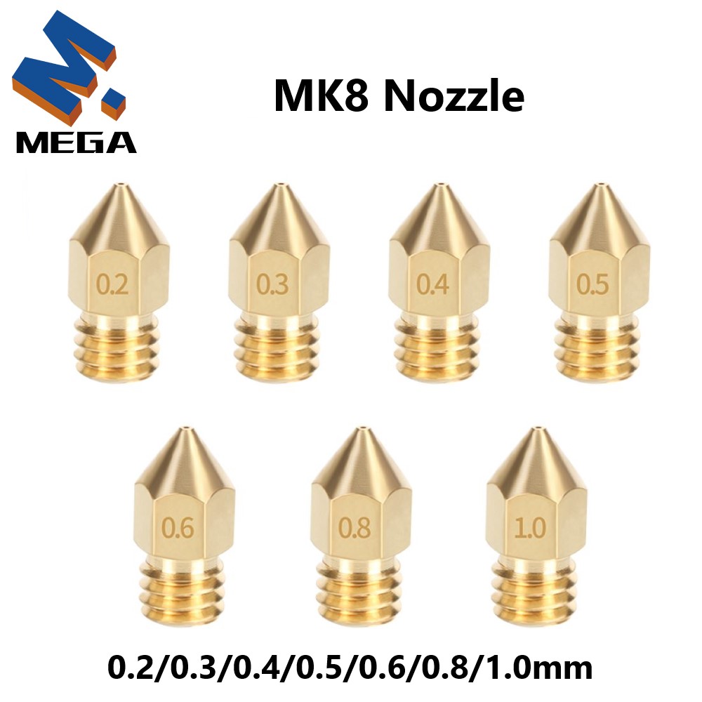 3D Printing Ender - MK8 Messing Mondstuk 0.2/0.3/0.35/0.4/0.5/0.6/0.8/1.0mm Extruder printkop
