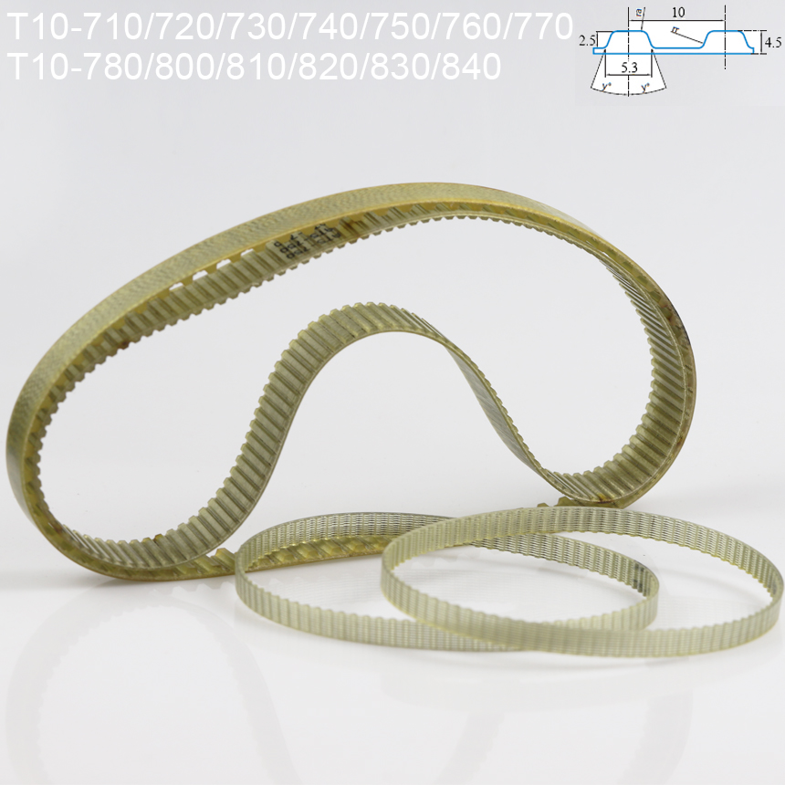 Timing Belt - T10-710/720/730/740/750/760/770/780/800/810/820/830/840 10mm pitch T10 PU stalen