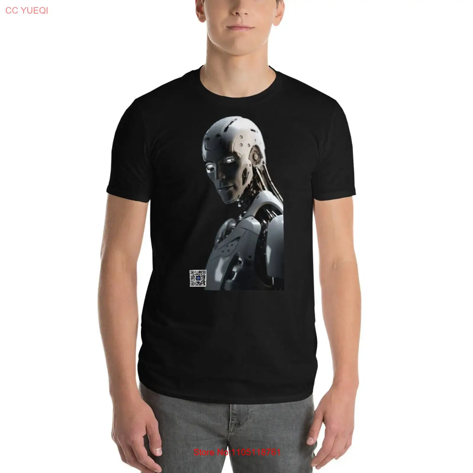 3D Printing Qr Code - Robot T-shirt smartphone camera scannbaar AR