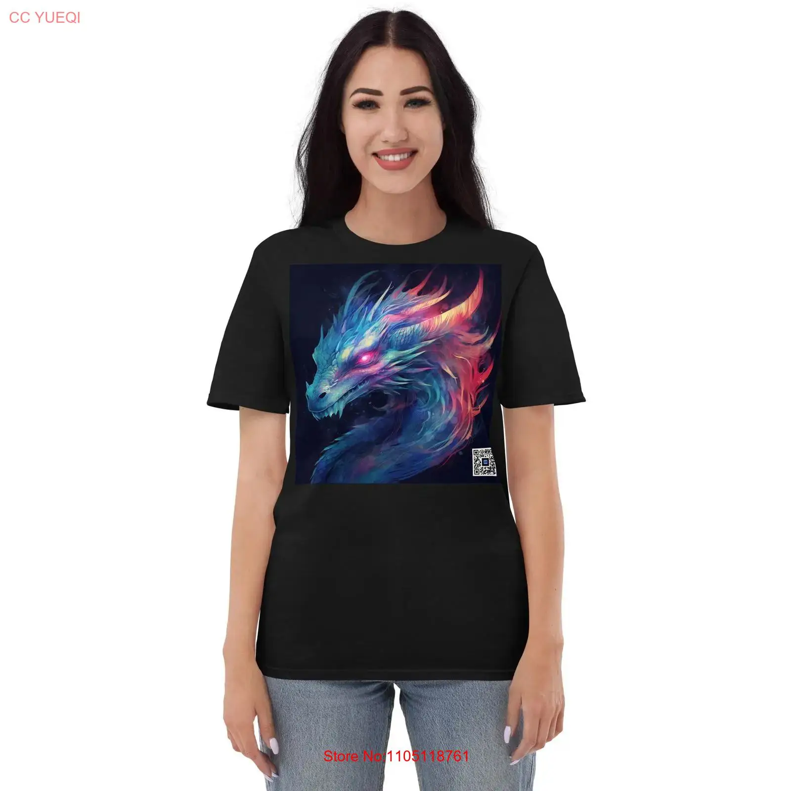 3D Printing Qr Code - Dragon T-shirt smartphonecamera scannbaar AR QR-code