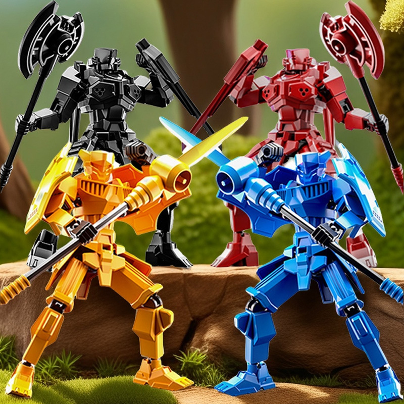 3D Printing Lego Bricks - 3D-geprinte karakterfiguur ridder mannequin multi-articulerende beweegbare