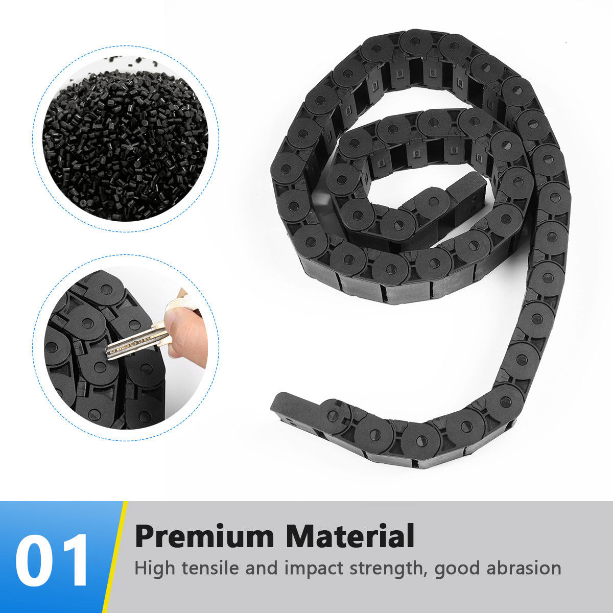 1M Zwarte Plastic Kabeldragerk - 3D Printing Plastic recensie en prijs