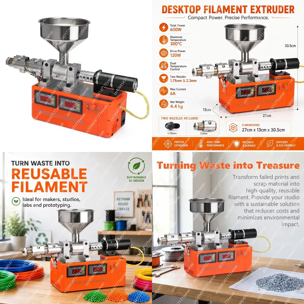 Desktop 3D-print filament-extr - 3D Printing Waste recensie en prijs
